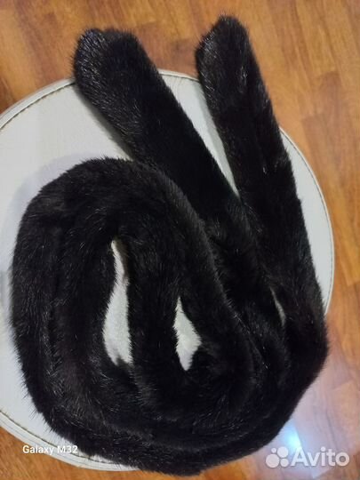 Пояс норковый чёрный бриллиант