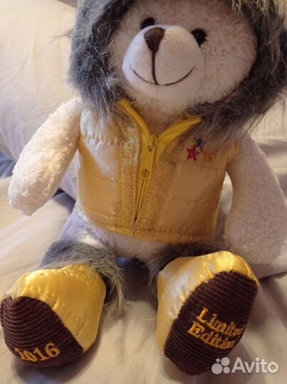 Мишка Тедди в жилетке с капюшоном