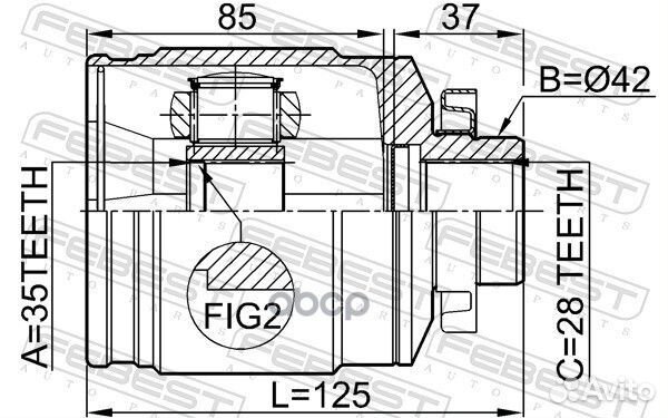 ШРУС внутренний правый 35X42X28 hyundai santa F