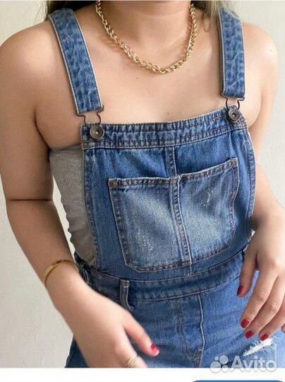 Комбинезон женский летний 42 44 джинсовый bershka