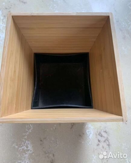 Деревянное кашпо ваза горшочек