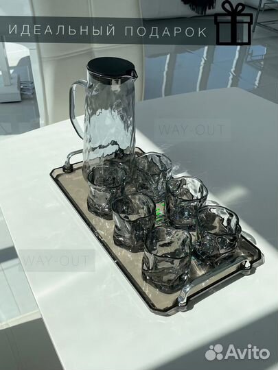 Набор грифин 6 стаканов и поднос