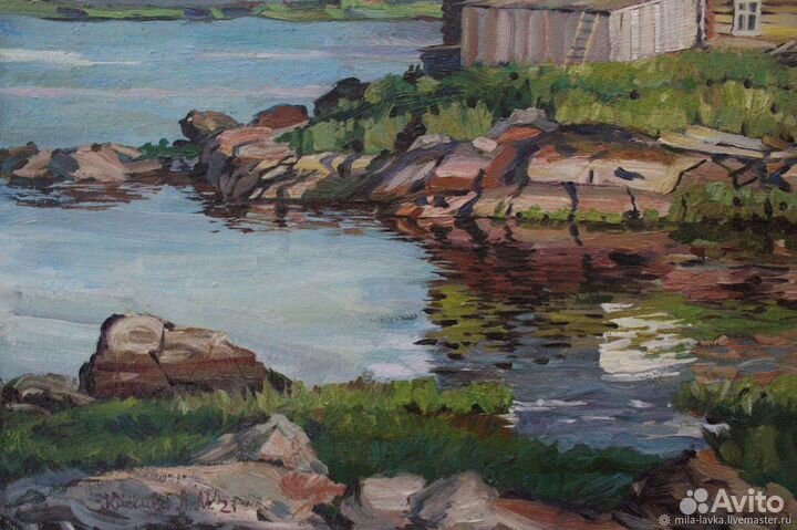 Большая картина маслом на холсте пейзаж