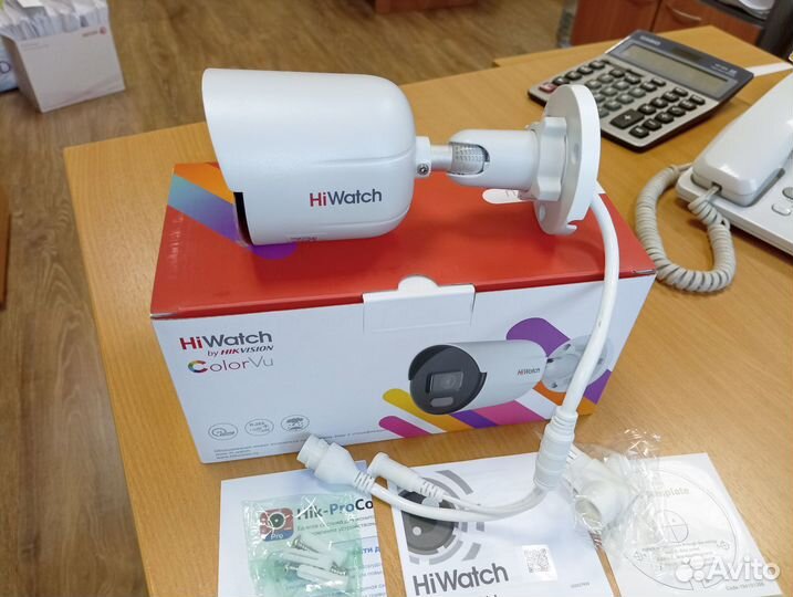 Камера IP 4Мп HiWatch DS-I450L(C) цветная ночью