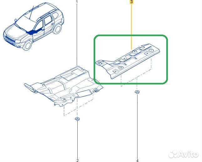 Тепловой экран Renault Duster HSM H4MD430 P036945