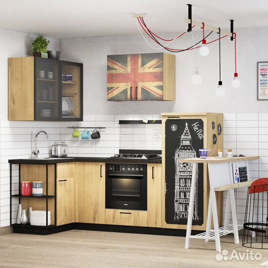 Защитное стекло для фартука с полкой