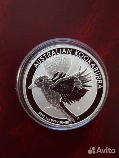 Австралия 1 доллар Кукабарра серебро