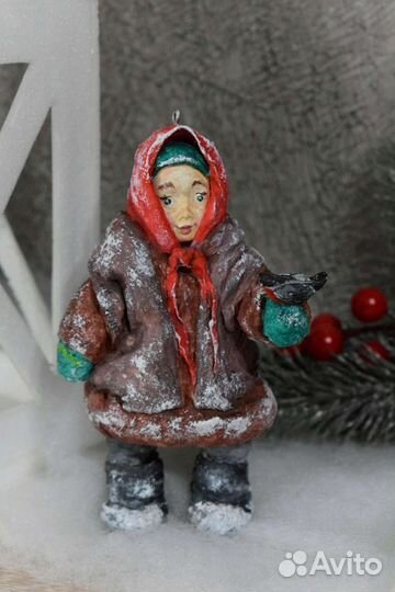 Ватная елочная игрушка