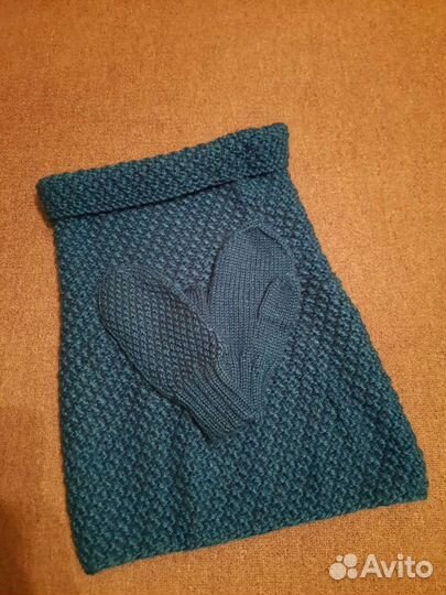 Женский шарф (снуд) и варежки