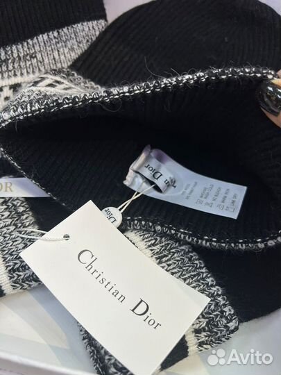 Шапка шарф перчатки Christian Dior