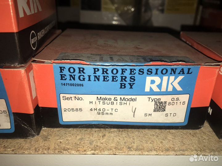 Кольца поршневые D95.0 4M40-TC std RIK 20585STD Mi