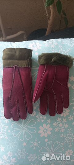 Перчатки замшевые натуральный мех