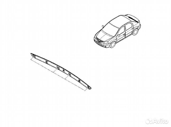 Молдинг крышки багажника Renault Logan I 10-14 хро