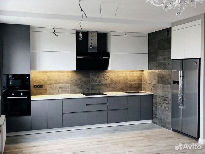 Прямая кухня мдф фасады