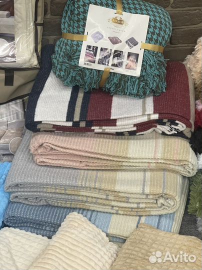 Море пледов, бамбук, травка, кубик, хлопок