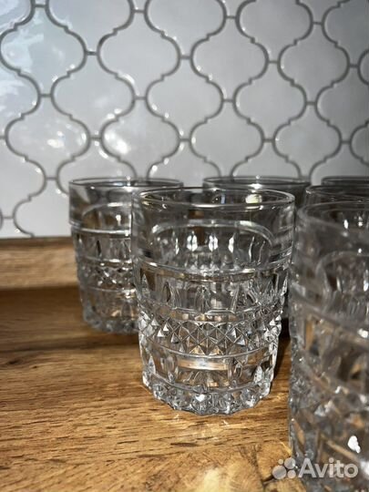 Хрустальный набор. Графин/ штоф и стаканы. Богемия