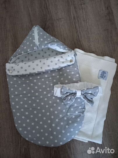 Конверт для новороденного и плед