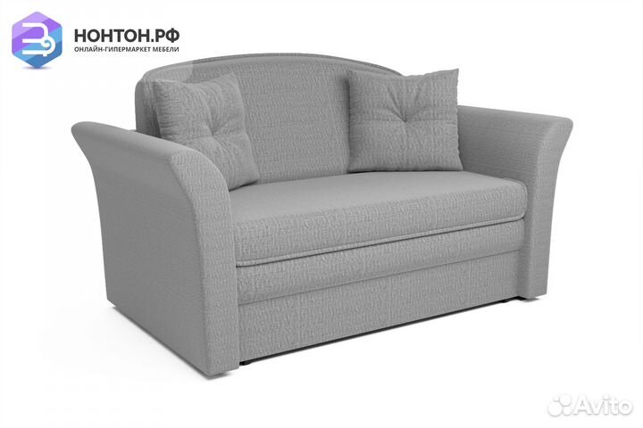 Диван выкатной Малютка 2 рогожка серая