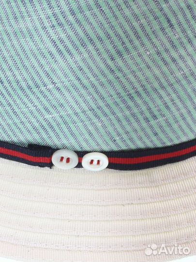 Grevi Шляпа бежевая со вставкой бирюзового цвета