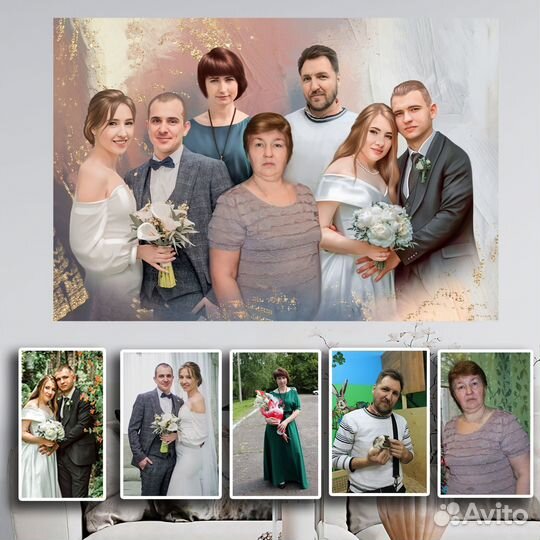 Шарж по фото на холсте