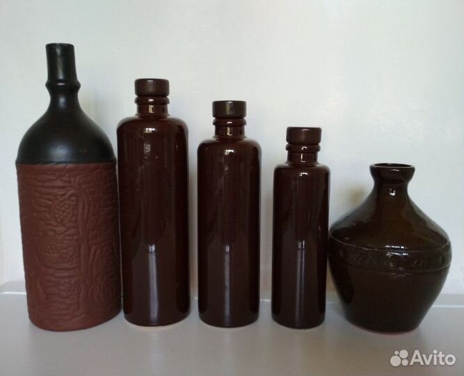 Керамика (бутылки, посуда, подсвечник)