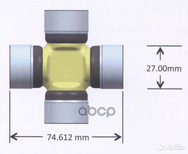 Крестовина карданного вала (74.61x27.00) GUN-50