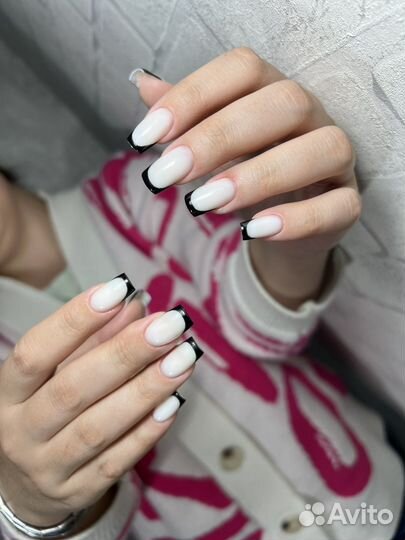 Маникюр гель лак наращивание