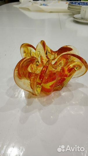 Винтаж вазочка цветное стекло