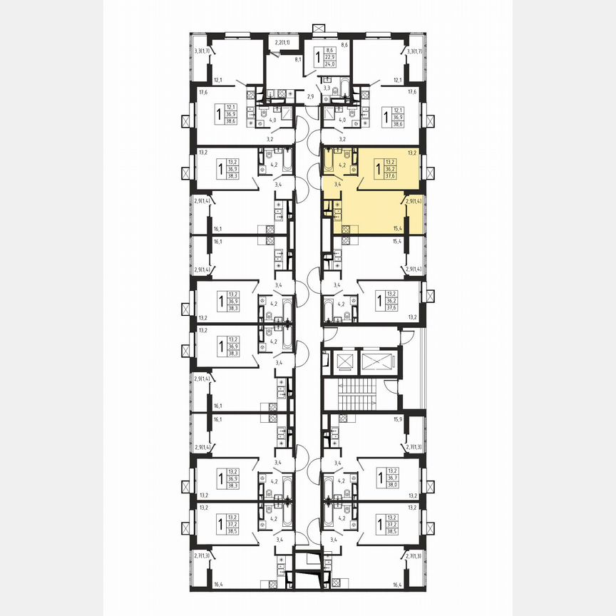 1-к. квартира, 37,6 м², 9/10 эт.