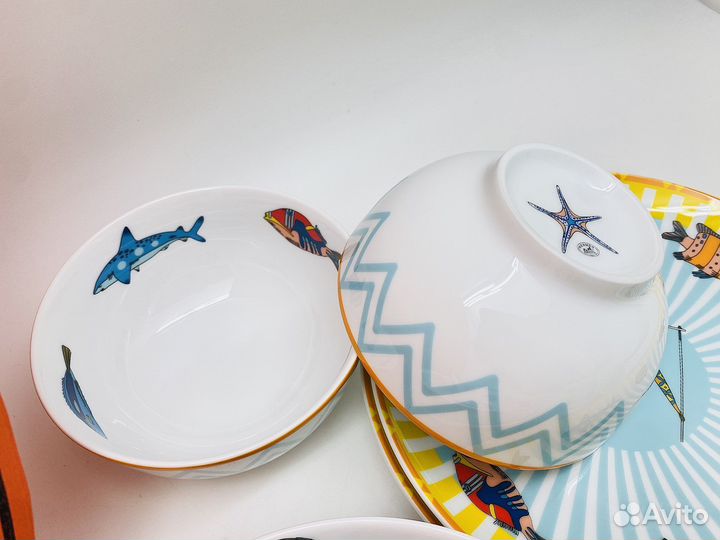 Детский набор посуды Hermes Circus Aqua на 2 пер