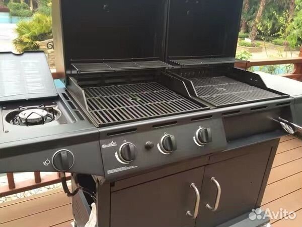 Гибридный двойной гриль угольный и газовый