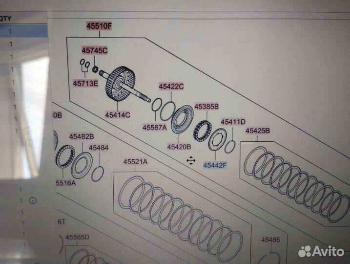 454424G100 поршень-сцепление A6MF1