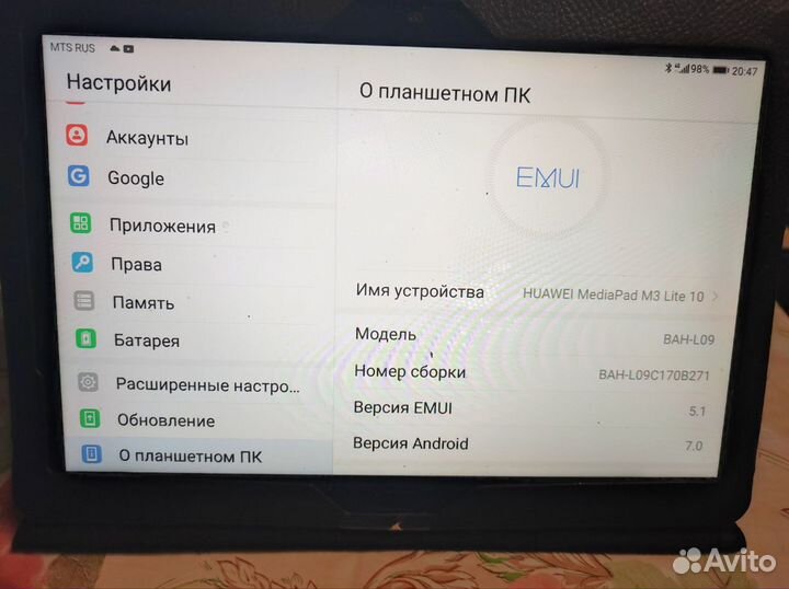 Планшет huawei mediapad M3 Lite 10