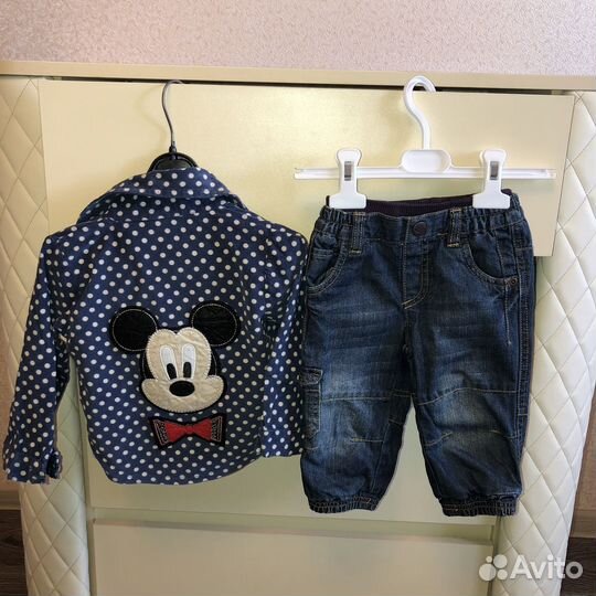 Рубашка и джинсы 6-9 мес