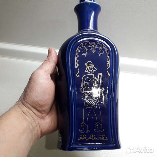 Штоф,графин кобальт охотник,ружье СССР