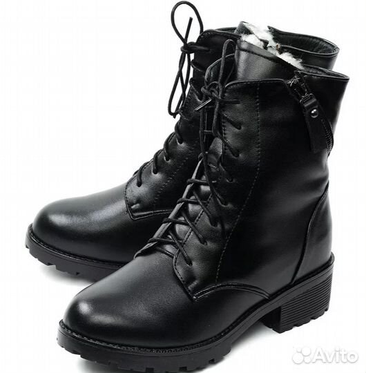 Женские ботинки натуральная кожа /натуральный мех