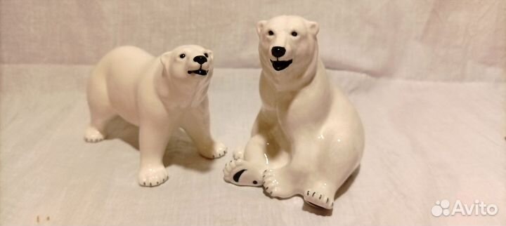Семейство белых медведей фарфоровые статуэтки афз