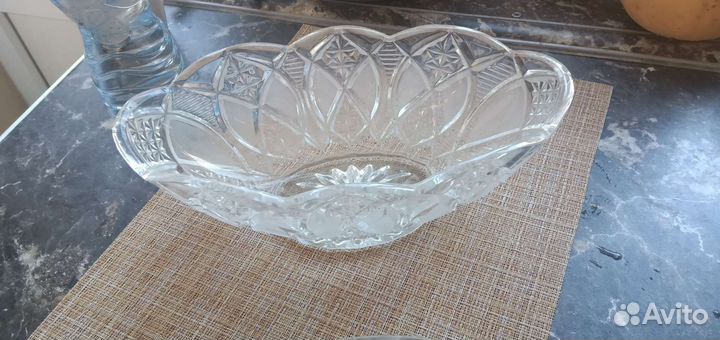 Хрусталь ваза и блюдо