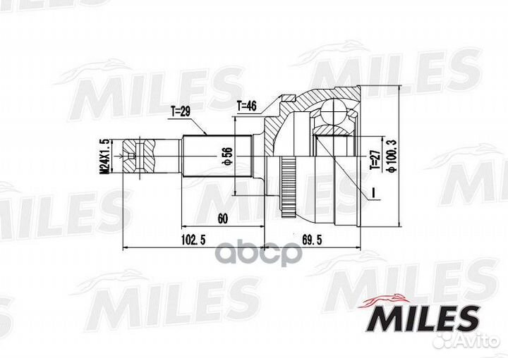 ШРУС наружный nissan maxima/X-trail 94- (с ABS)