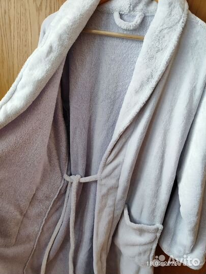 Халат домашний сиреневый плюшевый велсофт