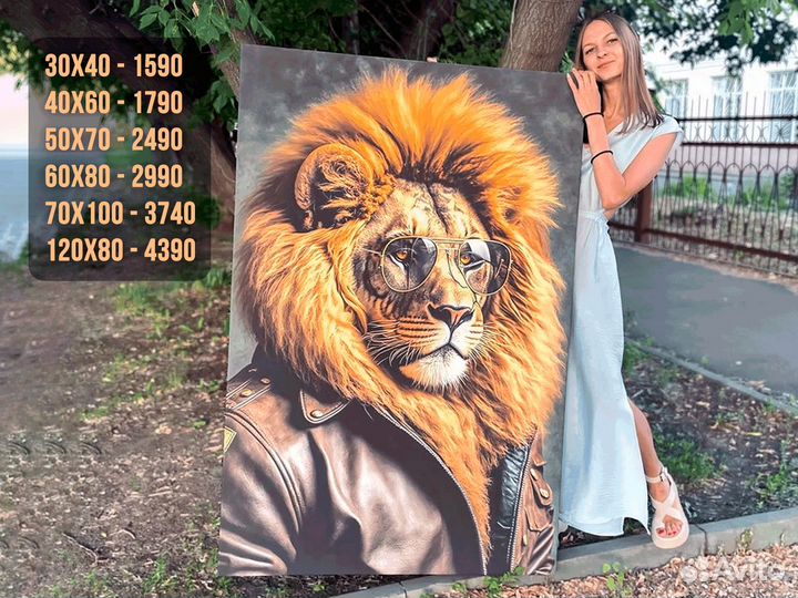 Печать на холсте с натяжкой на подрамник, портрет