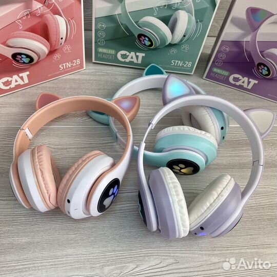 Наушники беспроводные с кошачьими ушками