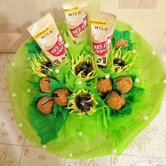 Букет из конфет (Подсолнухи)