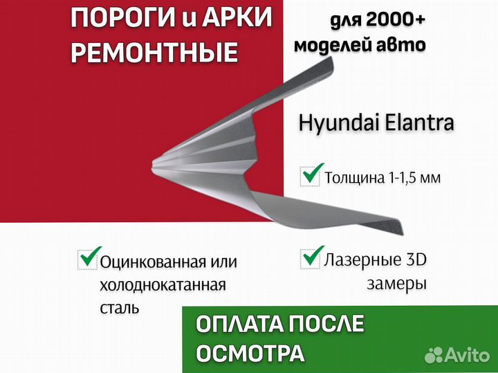 Задние арки Hyundai Elantra ремонтные с гарантией