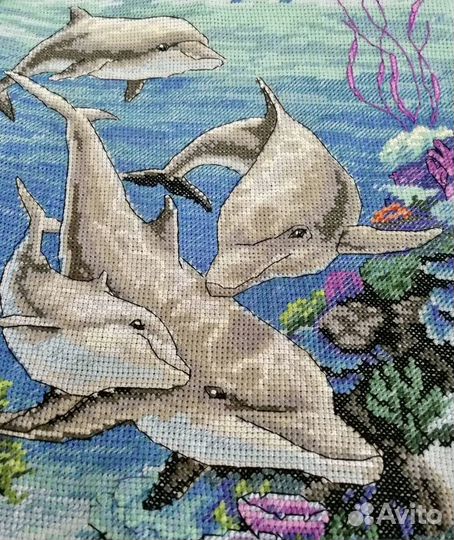 Картина вышитая dimensions Владения дельфинов