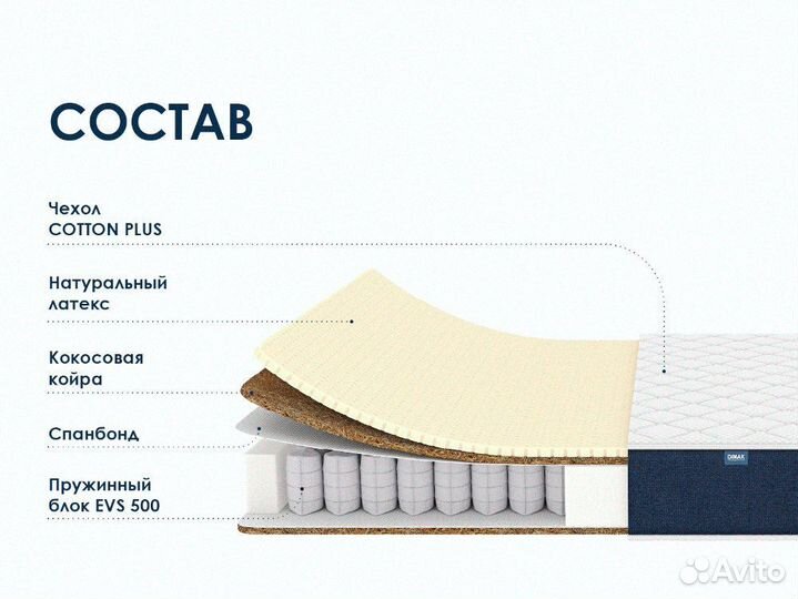 Матрас / натуральный латекс двухсторонний 190х200