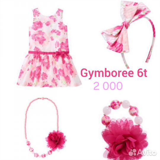 Платье Gymboree 6 t, ободок, бусы и браслет