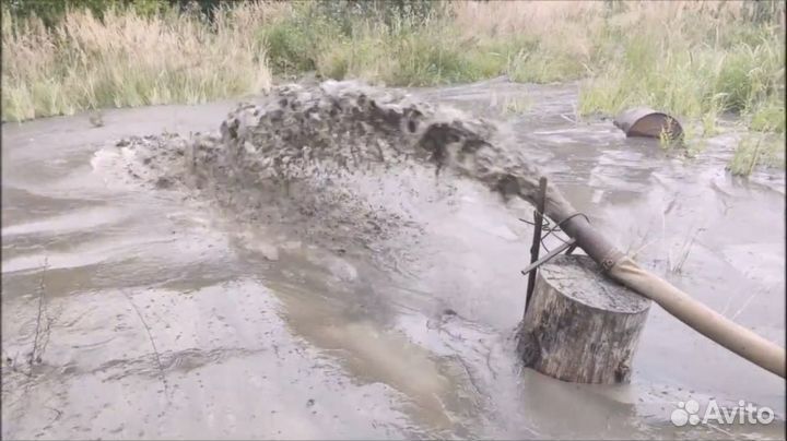 Мини земснаряд, земснаряд. Очистка каналов