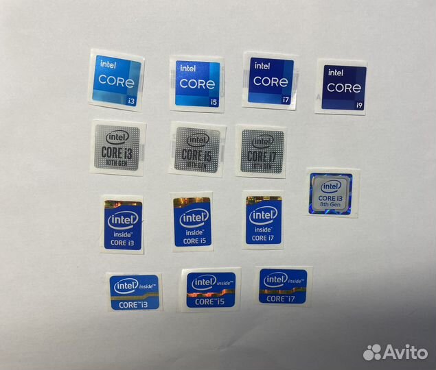 Наклейки intel i3, i5, i7, i9 GeForce RTX, GTX