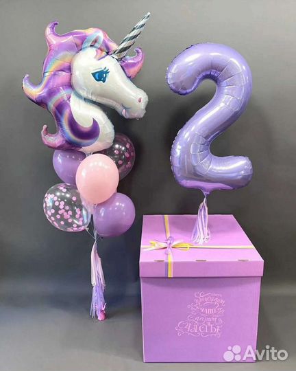 Коробка сюрприз с воздушными шарами